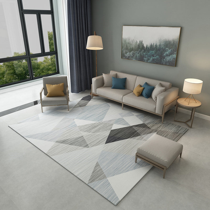 Simple Modern Rug Multi-Color Geometric Print Carpet Anti-Slip Backing Washable Indoor Rug for Living Room Grey Clearhalo 'Area Rug' 'Modern' 'Rugs' Rug' 2285503