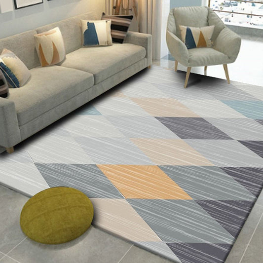 Multi-Color Decoration Rug Modern Geometric Patterned Carpet Polyster Pet Friendly Non-Slip Indoor Rug Light Gray Clearhalo 'Area Rug' 'Modern' 'Rugs' Rug' 2285510