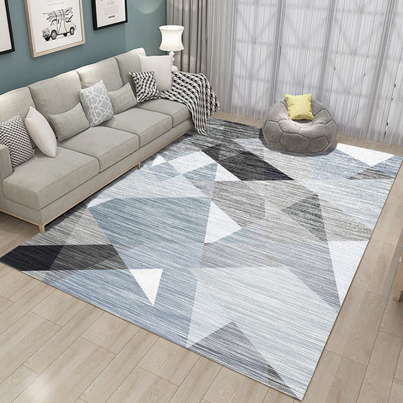 Multi-Color Decoration Rug Modern Geometric Patterned Carpet Polyster Pet Friendly Non-Slip Indoor Rug Grey Clearhalo 'Area Rug' 'Modern' 'Rugs' Rug' 2285513