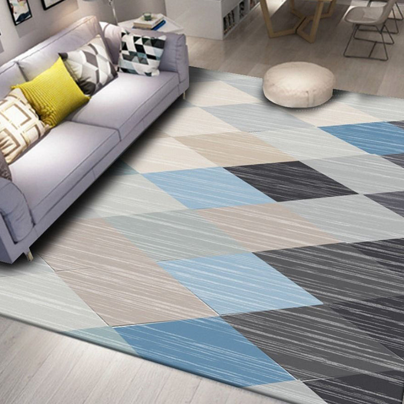 Multi-Color Decoration Rug Modern Geometric Patterned Carpet Polyster Pet Friendly Non-Slip Indoor Rug Sky Blue Clearhalo 'Area Rug' 'Modern' 'Rugs' Rug' 2285515