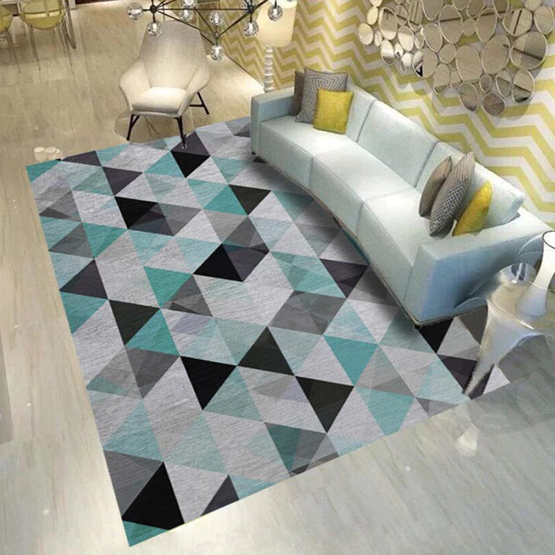 Trendy Living Room Rug Multi Colored Geometric Printed Area Rug Polypropylene Non-Slip Stain-Resistant Rug Gray-Green Clearhalo 'Area Rug' 'Modern' 'Rugs' Rug' 2285521