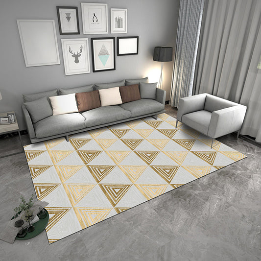 Contemporary Geometric Rug Multicolor Polyster Area Carpet Pet Friendly Non-Slip Indoor Rug for Parlor Light Yellow Clearhalo 'Area Rug' 'Modern' 'Rugs' Rug' 2285565