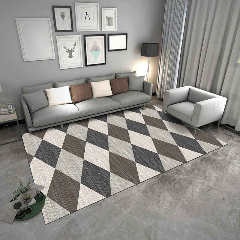 Contemporary Geometric Rug Multicolor Polyster Area Carpet Pet Friendly Non-Slip Indoor Rug for Parlor Light Brown Clearhalo 'Area Rug' 'Modern' 'Rugs' Rug' 2285568