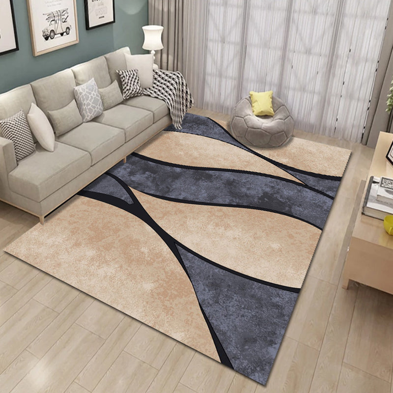 Fancy Living Room Rug Multi Color Geometric Area Carpet Polyster Non-Slip Backing Washable Indoor Rug Light Brown Clearhalo 'Area Rug' 'Modern' 'Rugs' Rug' 2285581