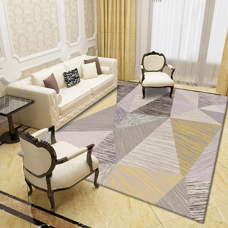 Modern Living Room Rug Multi Colored Geometric Area Carpet Synthetics Anti-Slip Stain-Resistant Rug Khaki Clearhalo 'Area Rug' 'Modern' 'Rugs' Rug' 2285588