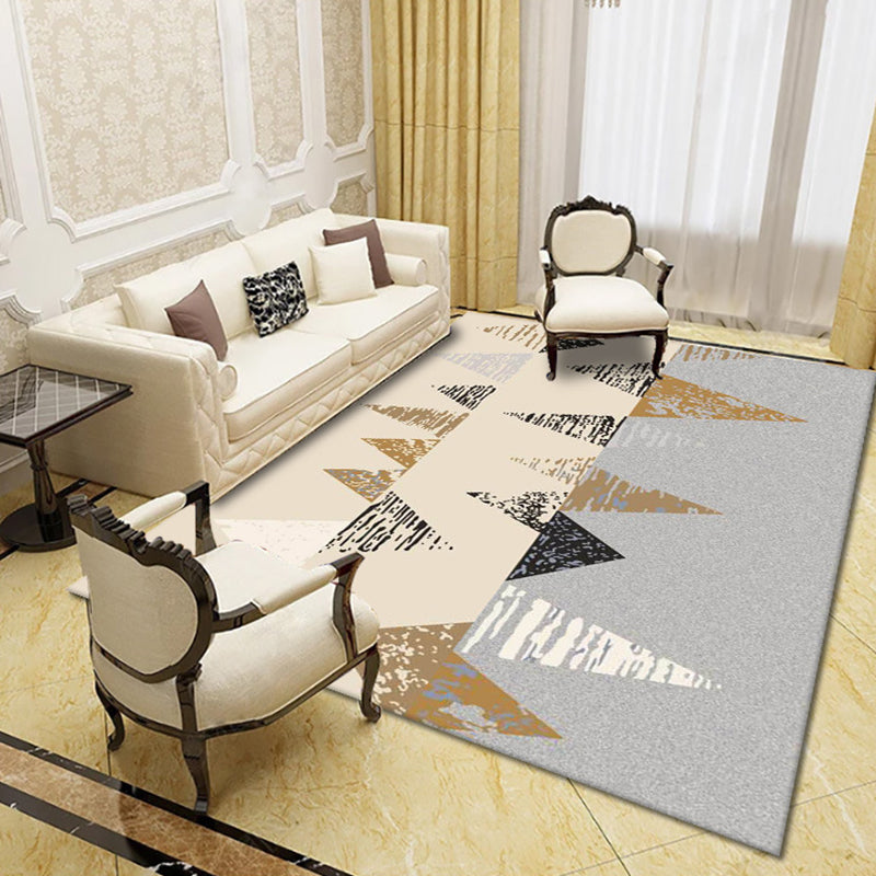 Modern Living Room Rug Multi Colored Geometric Area Carpet Synthetics Anti-Slip Stain-Resistant Rug Taupe Clearhalo 'Area Rug' 'Modern' 'Rugs' Rug' 2285591