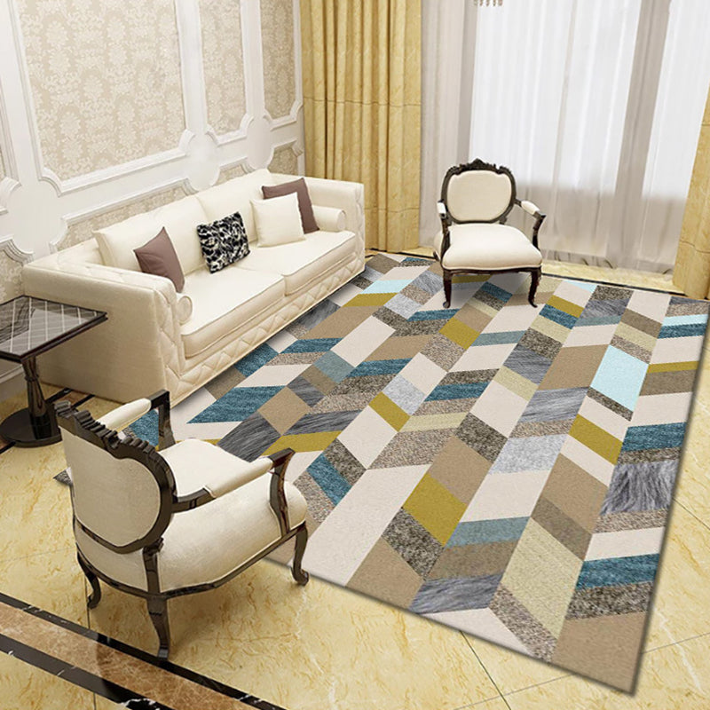 Modern Living Room Rug Multi Colored Geometric Area Carpet Synthetics Anti-Slip Stain-Resistant Rug Ginger Clearhalo 'Area Rug' 'Modern' 'Rugs' Rug' 2285596