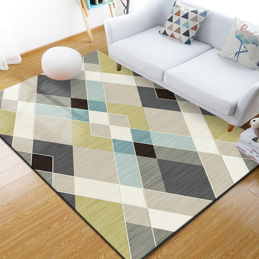 Scandinavian Geometric Rug Multi-Colored Polyster Indoor Rug Non-Slip Backing Pet Friendly Carpet for Decoration Ginger Clearhalo 'Area Rug' 'Modern' 'Rugs' Rug' 2285601