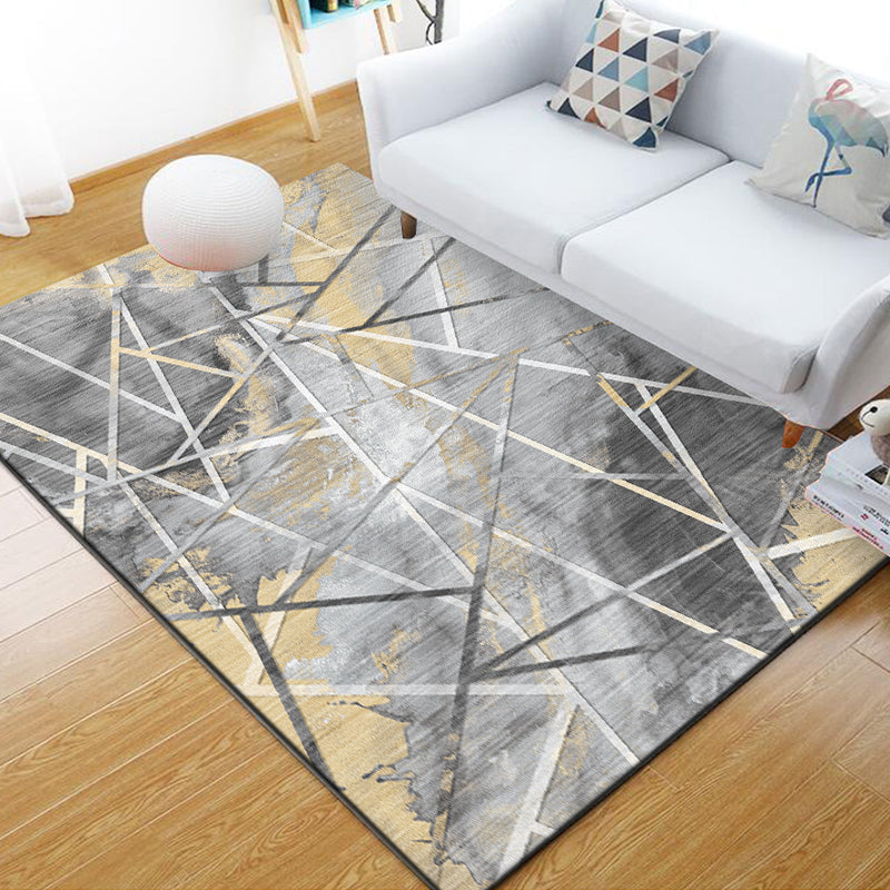 Scandinavian Geometric Rug Multi-Colored Polyster Indoor Rug Non-Slip Backing Pet Friendly Carpet for Decoration Smoke Gray Clearhalo 'Area Rug' 'Modern' 'Rugs' Rug' 2285604