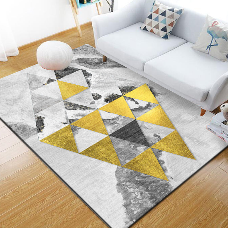 Scandinavian Geometric Rug Multi-Colored Polyster Indoor Rug Non-Slip Backing Pet Friendly Carpet for Decoration Light Gray-Yellow Clearhalo 'Area Rug' 'Modern' 'Rugs' Rug' 2285612