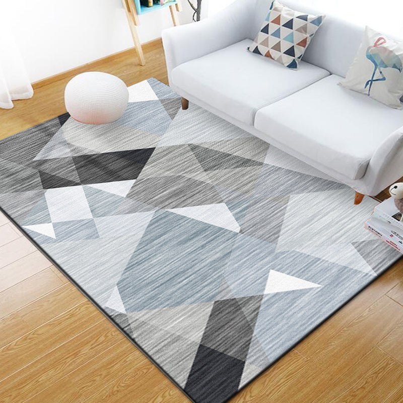 Scandinavian Geometric Rug Multi-Colored Polyster Indoor Rug Non-Slip Backing Pet Friendly Carpet for Decoration Light Gray Clearhalo 'Area Rug' 'Modern' 'Rugs' Rug' 2285613