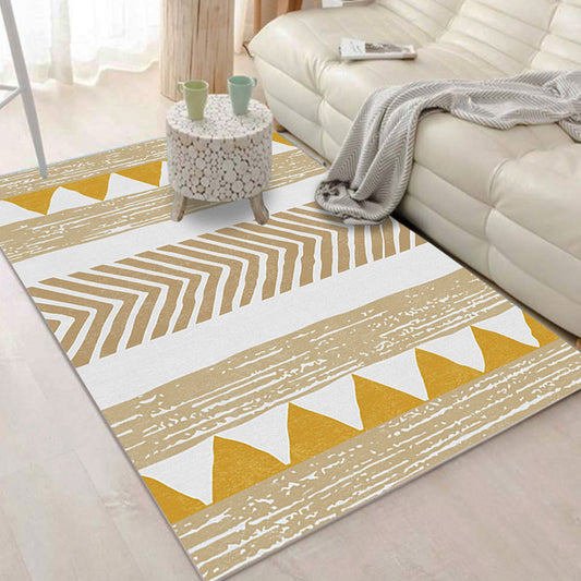 Simple Multicolor Geo Rug Synthetics Nordic Carpet Anti-Slip Pet Friendly Washable Rug for Decor Yellow Clearhalo 'Area Rug' 'Modern' 'Rugs' Rug' 2285617