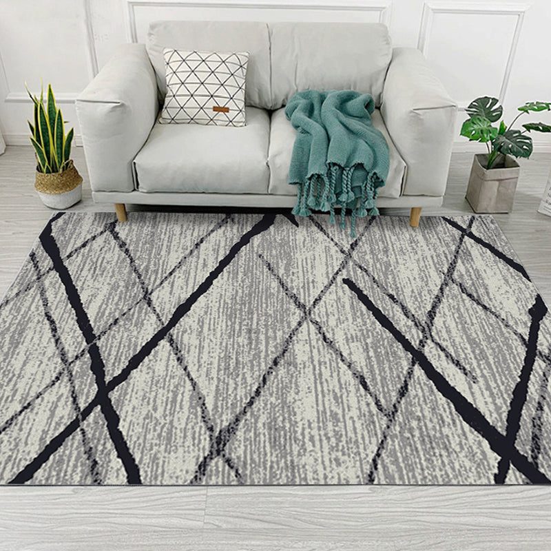 Simple Multicolor Geo Rug Synthetics Nordic Carpet Anti-Slip Pet Friendly Washable Rug for Decor Silver Gray Clearhalo 'Area Rug' 'Modern' 'Rugs' Rug' 2285619