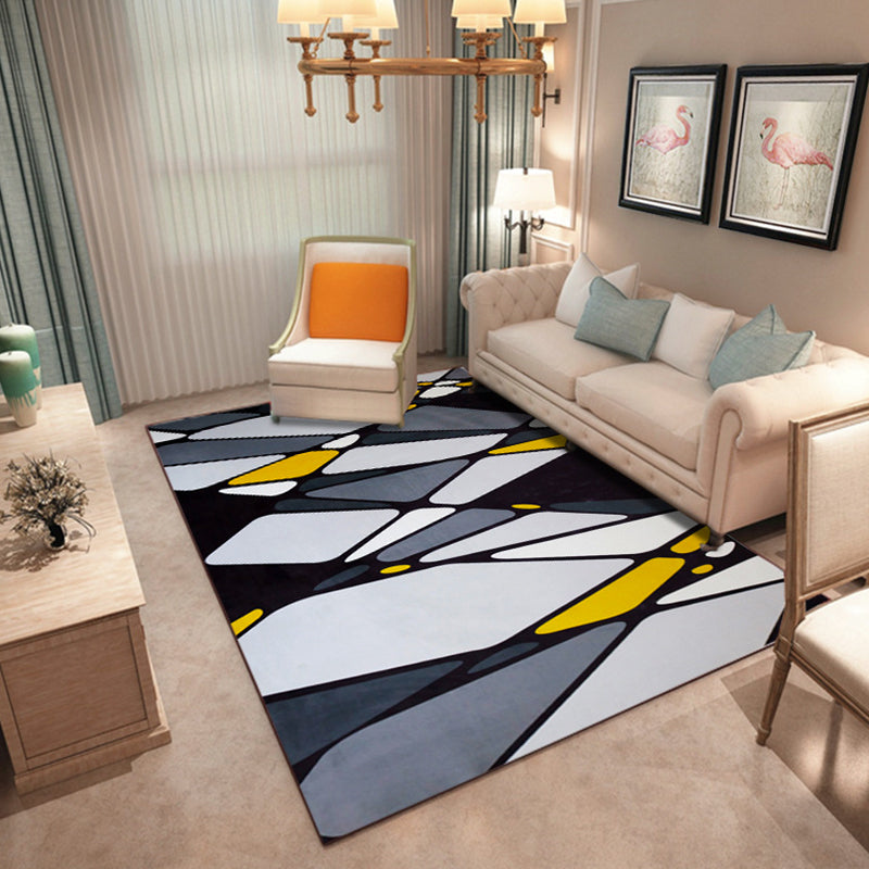 Simple Multicolor Geo Rug Synthetics Nordic Carpet Anti-Slip Pet Friendly Washable Rug for Decor Smoke Gray Clearhalo 'Area Rug' 'Modern' 'Rugs' Rug' 2285620