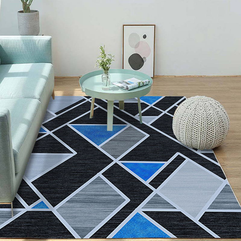 Simple Multicolor Geo Rug Synthetics Nordic Carpet Anti-Slip Pet Friendly Washable Rug for Decor Blue Clearhalo 'Area Rug' 'Modern' 'Rugs' Rug' 2285621
