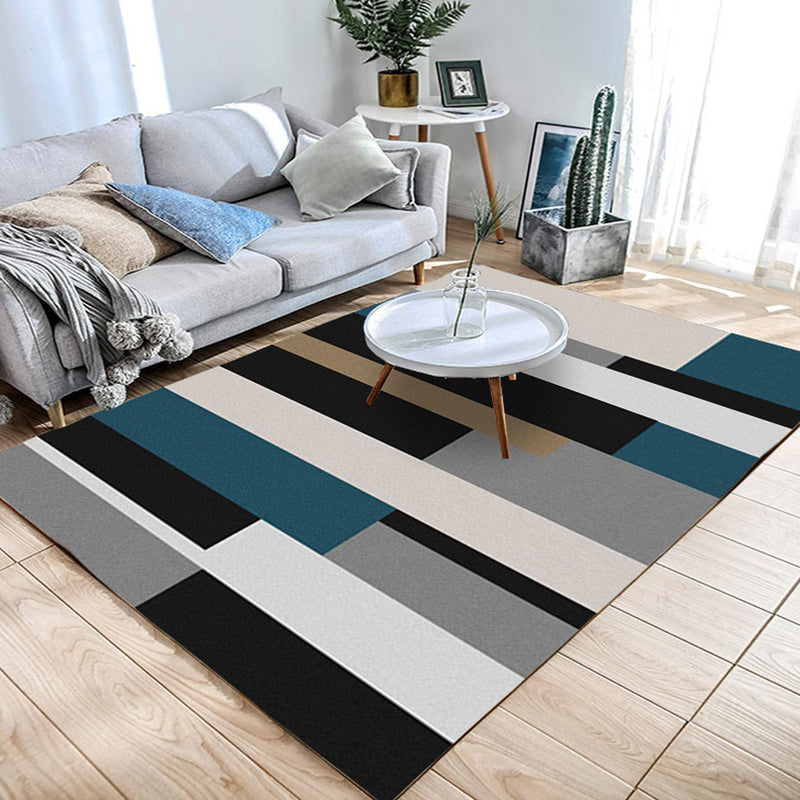 Simple Multicolor Geo Rug Synthetics Nordic Carpet Anti-Slip Pet Friendly Washable Rug for Decor Lake Green Clearhalo 'Area Rug' 'Modern' 'Rugs' Rug' 2285627