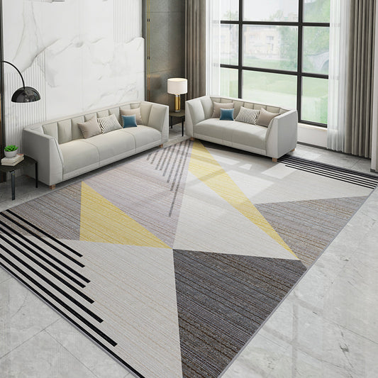 Multicolored Modern Rug Synthetics Geometric Print Area Carpet Anti-Slip Easy Care Indoor Rug for Bedroom Gray-Khaki Clearhalo 'Area Rug' 'Modern' 'Rugs' Rug' 2285639