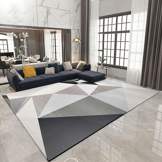 Multicolored Modern Rug Synthetics Geometric Print Area Carpet Anti-Slip Easy Care Indoor Rug for Bedroom Gray-White Clearhalo 'Area Rug' 'Modern' 'Rugs' Rug' 2285647