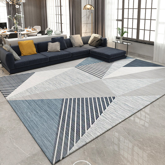 Casual Living Room Rug Multi Colored Geometric Area Rug Polypropylene Non-Slip Machine Washable Carpet Gray-Blue Clearhalo 'Area Rug' 'Modern' 'Rugs' Rug' 2285656