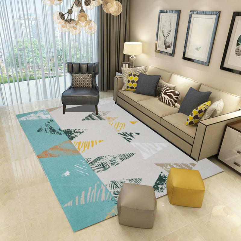 Relaxing Decoration Rug Multi Colored Geometric Printed Carpet Polyster Anti-Slip Pet Friendly Rug Lake Blue Clearhalo 'Area Rug' 'Modern' 'Rugs' Rug' 2285686