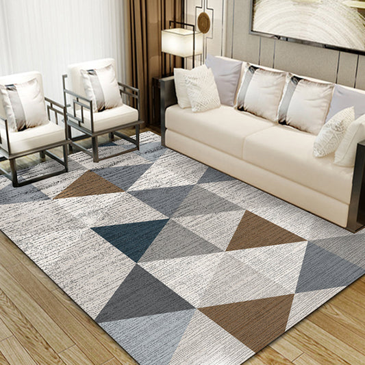 Simple Bedroom Rug Multi Color Geometric Print Area Rug Polyster Non-Slip Backing Pet Friendly Carpet Clearhalo 'Area Rug' 'Modern' 'Rugs' Rug' 2285696