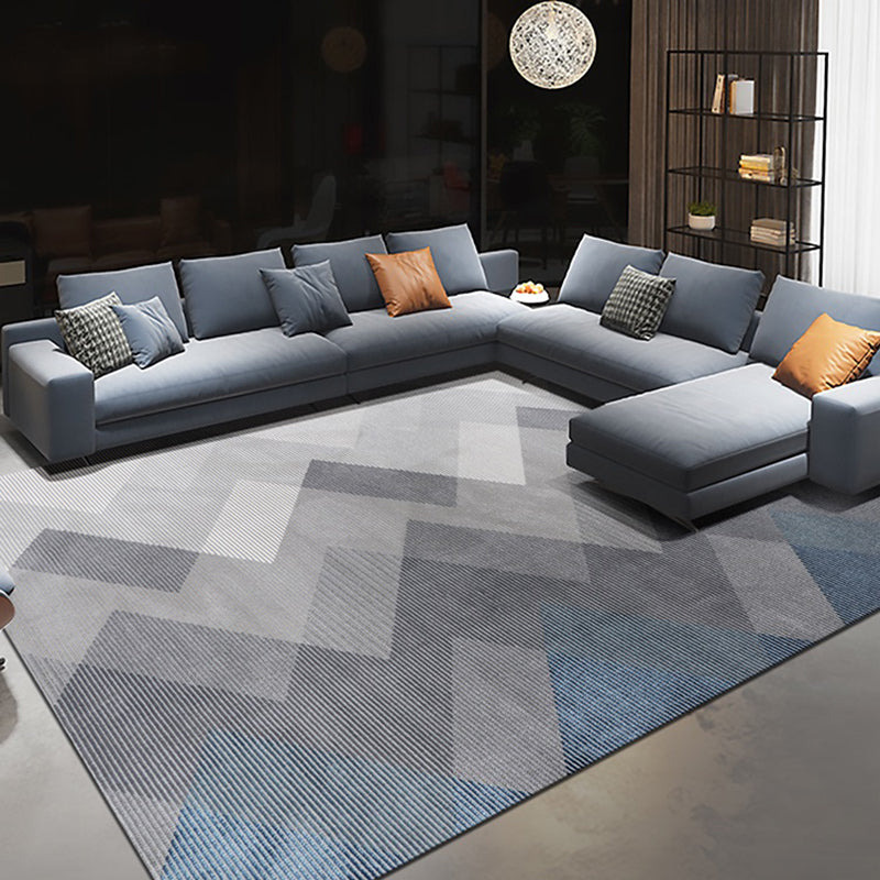 Formal Decoration Rug Multi Colored Stripe Printed Indoor Rug Polyster Non-Slip Pet Friendly Area Carpet Clearhalo 'Area Rug' 'Modern' 'Rugs' Rug' 2285715