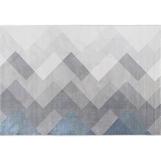 Formal Decoration Rug Multi Colored Stripe Printed Indoor Rug Polyster Non-Slip Pet Friendly Area Carpet Grey Clearhalo 'Area Rug' 'Modern' 'Rugs' Rug' 2285716