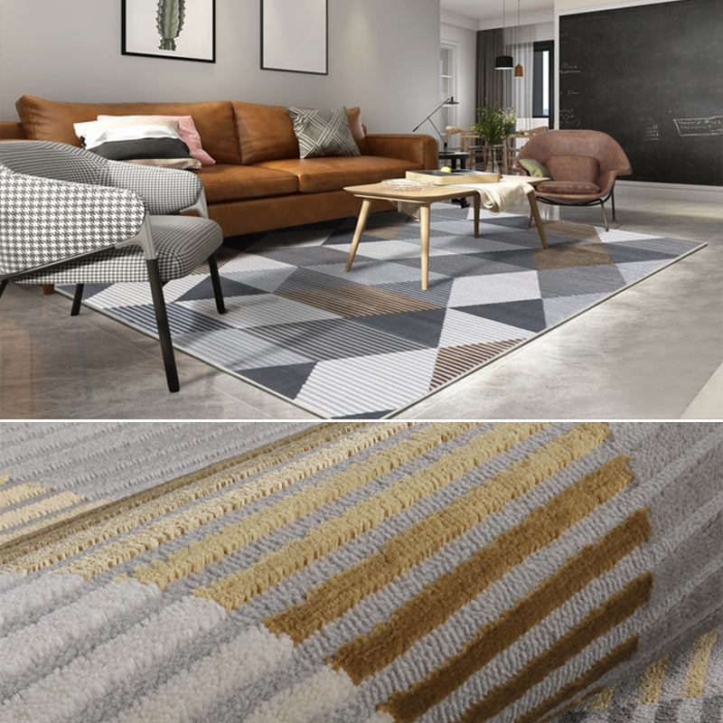 Formal Decoration Rug Multi Colored Stripe Printed Indoor Rug Polyster Non-Slip Pet Friendly Area Carpet Clearhalo 'Area Rug' 'Modern' 'Rugs' Rug' 2285719