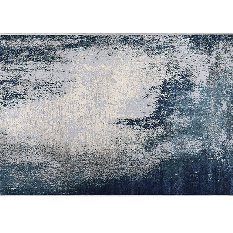 Formal Decoration Rug Multi Colored Stripe Printed Indoor Rug Polyster Non-Slip Pet Friendly Area Carpet Dark Blue Clearhalo 'Area Rug' 'Modern' 'Rugs' Rug' 2285729