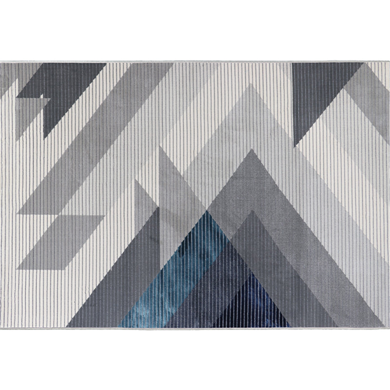 Formal Decoration Rug Multi Colored Stripe Printed Indoor Rug Polyster Non-Slip Pet Friendly Area Carpet Dark Gray Clearhalo 'Area Rug' 'Modern' 'Rugs' Rug' 2285730