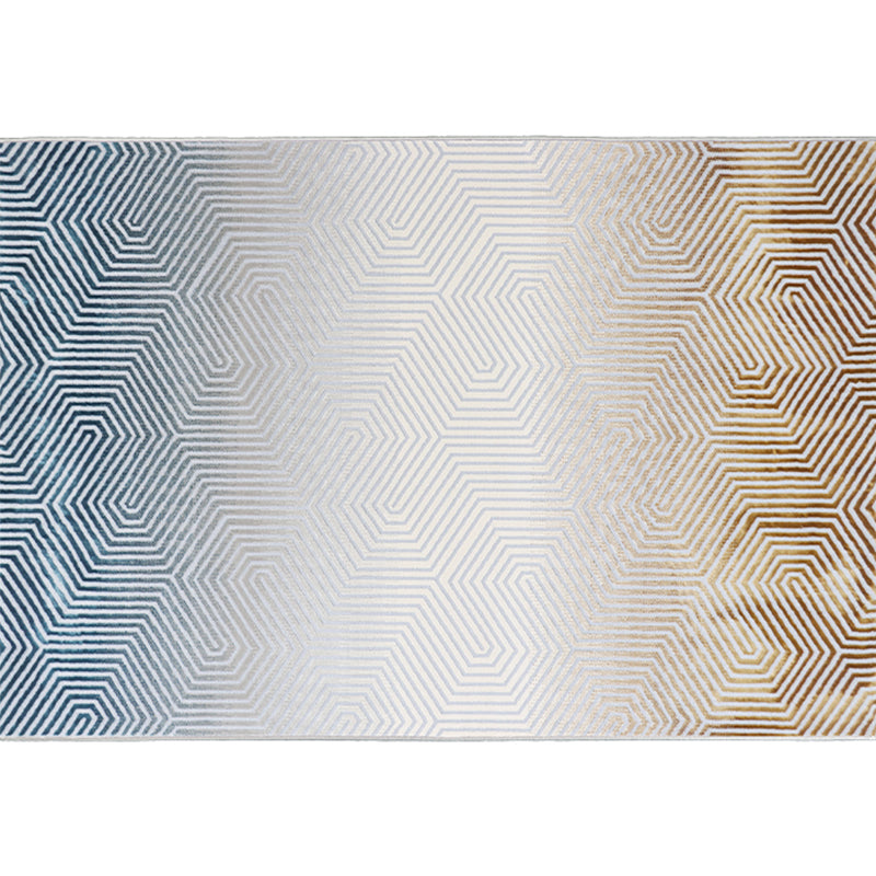 Formal Decoration Rug Multi Colored Stripe Printed Indoor Rug Polyster Non-Slip Pet Friendly Area Carpet Light Blue-White Clearhalo 'Area Rug' 'Modern' 'Rugs' Rug' 2285731