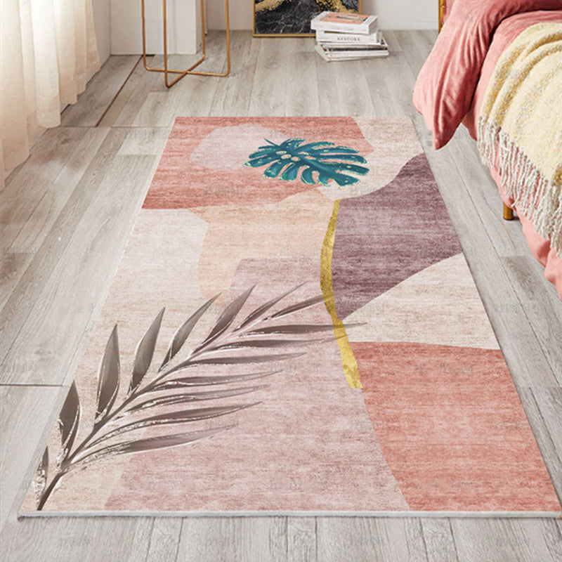 Modern Home Decoration Rug Multi Colored Geometric Print Area Carpet Polyster Anti-Slip Pet Friendly Rug Pink Clearhalo 'Area Rug' 'Modern' 'Rugs' Rug' 2285739