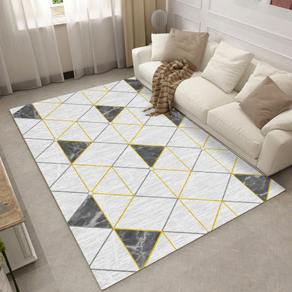 Modern Home Decoration Rug Multi Colored Geometric Print Area Carpet Polyster Anti-Slip Pet Friendly Rug Gray-White Clearhalo 'Area Rug' 'Modern' 'Rugs' Rug' 2285745
