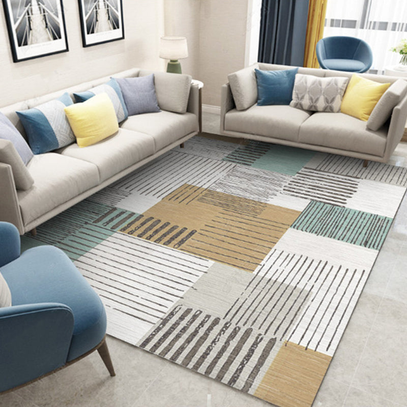 Modern Home Decoration Rug Multi Colored Geometric Print Area Carpet Polyster Anti-Slip Pet Friendly Rug Khaki Clearhalo 'Area Rug' 'Modern' 'Rugs' Rug' 2285746