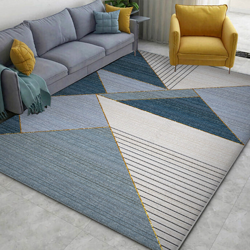 Modern Home Decoration Rug Multi Colored Geometric Print Area Carpet Polyster Anti-Slip Pet Friendly Rug Blue Clearhalo 'Area Rug' 'Modern' 'Rugs' Rug' 2285747