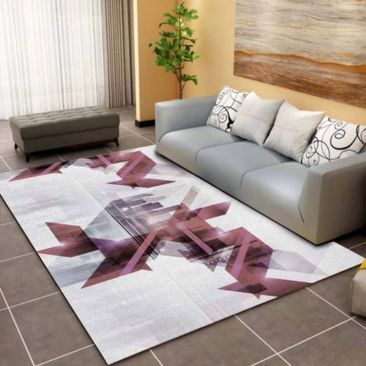 Modern Living Room Rug Multi Color Geometric Print Area Carpet Synthetics Non-Slip Backing Easy Care Rug Pink Clearhalo 'Area Rug' 'Modern' 'Rugs' Rug' 2285753