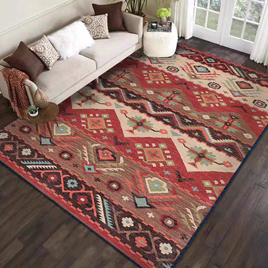 Multi-Color Retro Rug Polyster Geometric Indoor Rug Anti-Slip Backing Pet Friendly Easy Care Carpet for Room Clearhalo 'Area Rug' 'Rugs' 'Vintage' Rug' 2285769