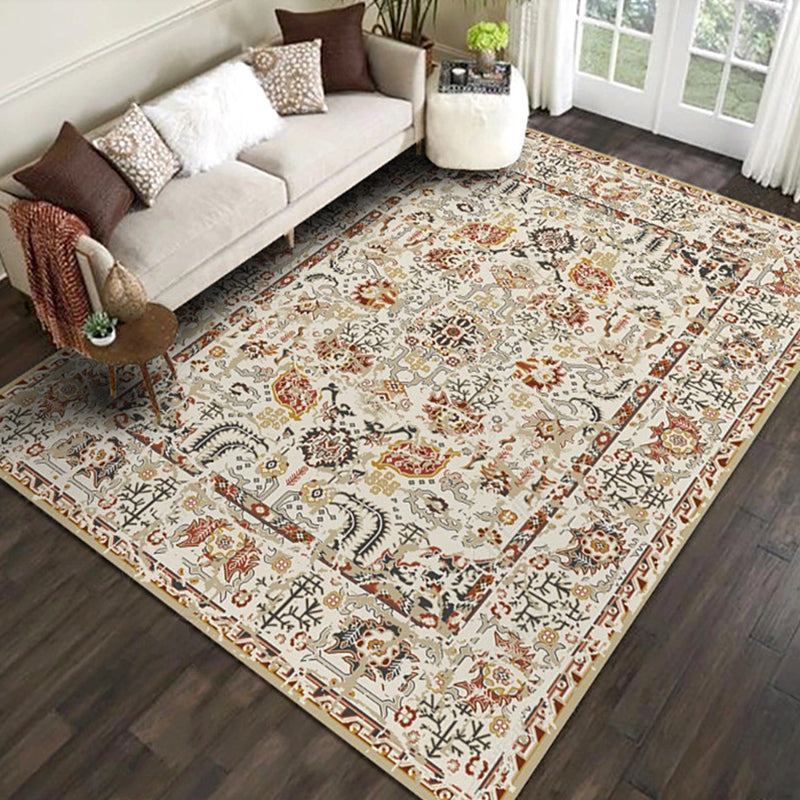 Multi-Color Retro Rug Polyster Geometric Indoor Rug Anti-Slip Backing Pet Friendly Easy Care Carpet for Room Khaki Clearhalo 'Area Rug' 'Rugs' 'Vintage' Rug' 2285784