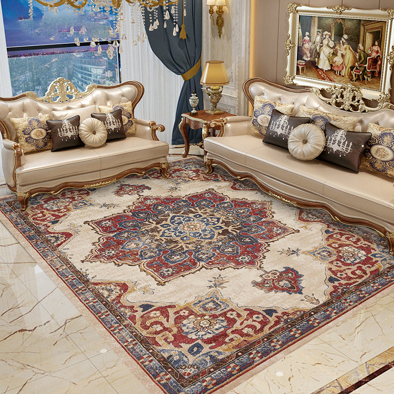 Moroccan Parlor Rug Multi Colored Geometric Patterned Area Carpet Polypropylene Anti-Slip Easy Care Rug Clearhalo 'Area Rug' 'Moroccan' 'Rugs' 'Vintage' Rug' 2285791