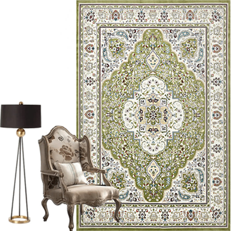 Moroccan Parlor Rug Multi Colored Geometric Patterned Area Carpet Polypropylene Anti-Slip Easy Care Rug Green Clearhalo 'Area Rug' 'Moroccan' 'Rugs' 'Vintage' Rug' 2285798