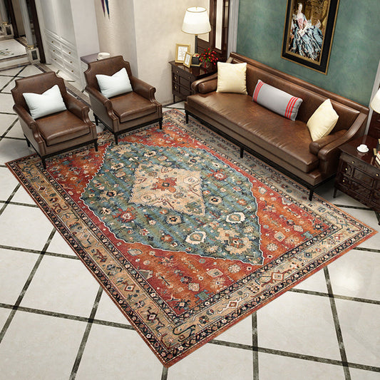 Western Living Room Rug Multicolored Geo Printed Area Carpet Synthetics Non-Slip Backing Pet Friendly Rug Orange Clearhalo 'Area Rug' 'Moroccan' 'Rugs' Rug' 2285836