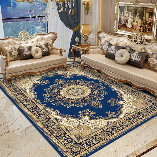 Western Living Room Rug Multicolored Geo Printed Area Carpet Synthetics Non-Slip Backing Pet Friendly Rug Royal Blue Clearhalo 'Area Rug' 'Moroccan' 'Rugs' Rug' 2285837