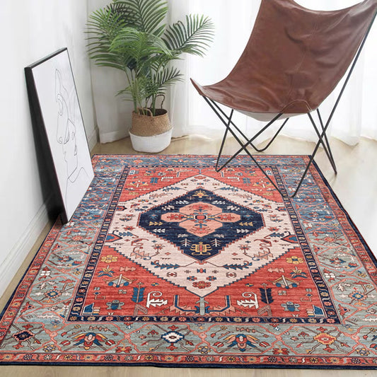 Casual Shabby Chic Rug Multicolored Geometric Print Carpet Anti-Slip Backing Stain-Resistant Rug for Room Orange Red Clearhalo 'Area Rug' 'Moroccan' 'Rugs' Rug' 2285859