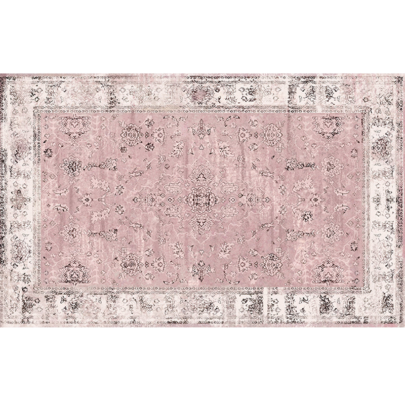 Retro Geometric Pattern Rug Multicolored Synthetics Area Carpet Anti-Slip Pet Friendly Washable Rug for Room Pink Clearhalo 'Area Rug' 'Rugs' 'Vintage' Rug' 2285870