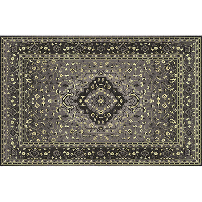Retro Geometric Pattern Rug Multicolored Synthetics Area Carpet Anti-Slip Pet Friendly Washable Rug for Room Dark Gray-Black Clearhalo 'Area Rug' 'Rugs' 'Vintage' Rug' 2285871