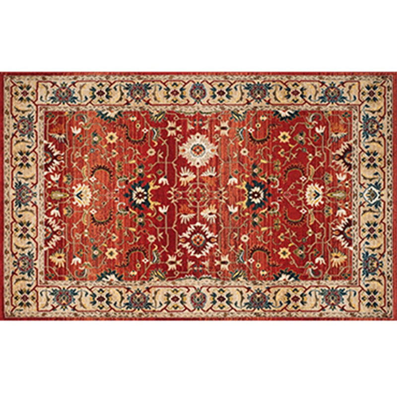 Retro Geometric Pattern Rug Multicolored Synthetics Area Carpet Anti-Slip Pet Friendly Washable Rug for Room Orange Red Clearhalo 'Area Rug' 'Rugs' 'Vintage' Rug' 2285881