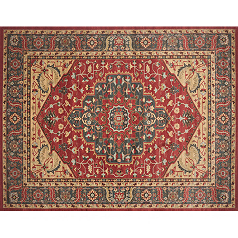 Olden Parlor Rug Multicolored Geometric Printed Area Carpet Easy Care Pet Friendly Indoor Rug Red Clearhalo 'Area Rug' 'Rugs' 'Vintage' Rug' 2285897