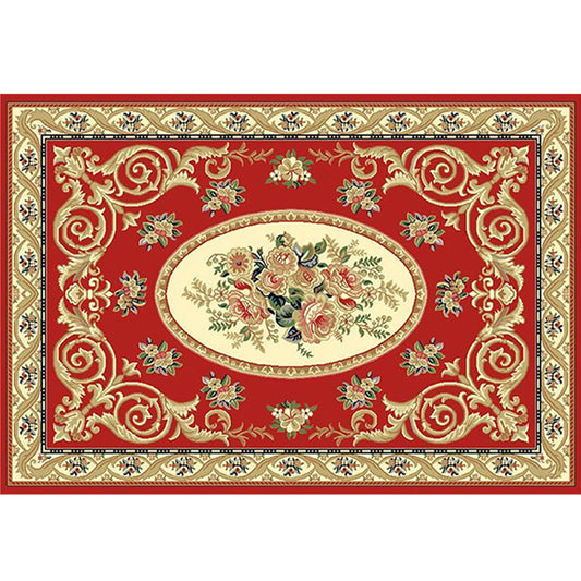 Antique Home Decoration Rug Multi Color Floral Pattern Area Rug Polyster Non-Slip Backing Easy Care Carpet Clearhalo 'Area Rug' 'Rugs' 'Vintage' Rug' 2285926