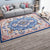 Antique Home Decoration Rug Multi Color Floral Pattern Area Rug Polyster Non-Slip Backing Easy Care Carpet Sky Blue Clearhalo 'Area Rug' 'Rugs' 'Vintage' Rug' 2285937