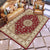 Multi Colored Floral Printed Rug Polyster Shabby Chic Area Rug Non-Slip Backing Washable Indoor Rug for Decoration Dark Red Clearhalo 'Area Rug' 'Rugs' 'Vintage' Rug' 2285941